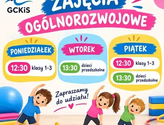 Zmiana godzin zajęć ogólnorozwojowych dla dzieci w GCKiS Ludwin