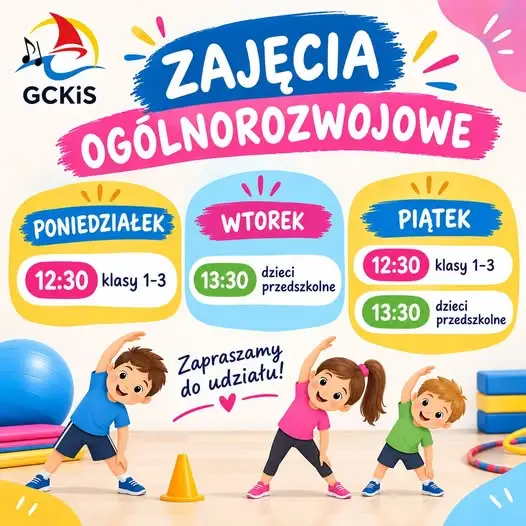 Zmiana godzin zajęć ogólnorozwojowych dla dzieci w GCKiS Ludwin