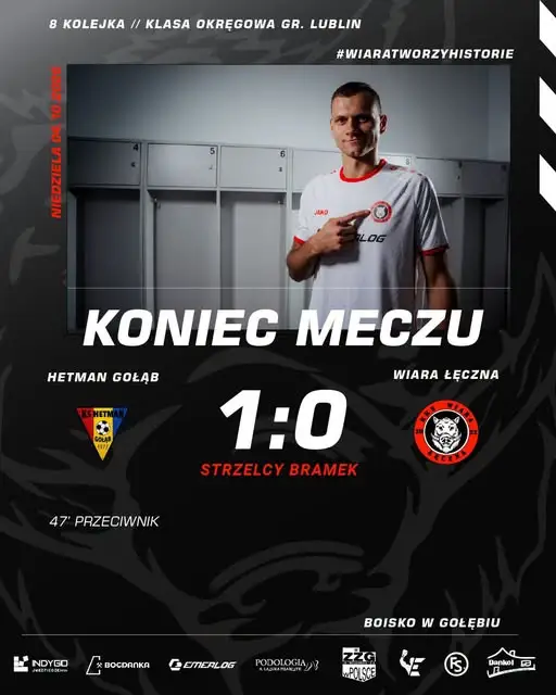 Hetman Gołąb lepszy od KKS Wiara Łęczna. Mecz zakończony wynikiem 1:0
