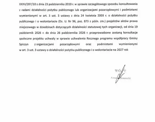 Konsultacje społeczne w Gminie Spiczyn: mieszkańcy i NGO zdecydują o współpracy na 2027 rok