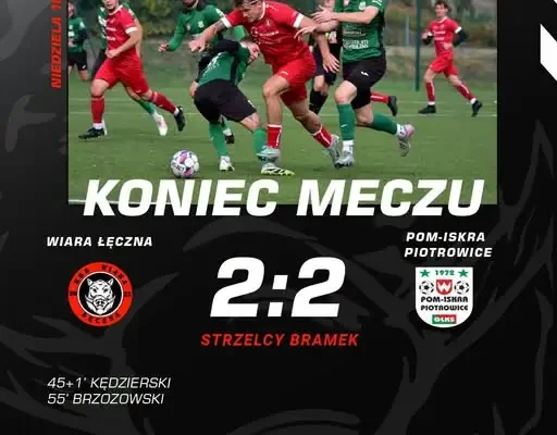 Wiara Łęczna remisuje z Iskrą Piotrowice 2:2 w 10. kolejce