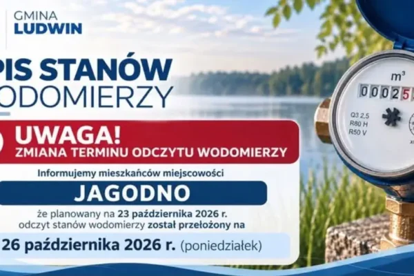 Zmiana terminu odczytu wodomierzy w Jagodnie – nowa data 26 października