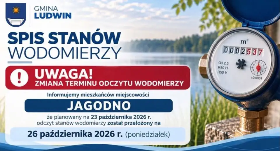 Zmiana terminu odczytu wodomierzy w Jagodnie – nowa data 26 października