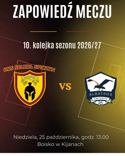 Klasa B: Albatros Świdnik rywalem w 10. kolejce. Mecz w Kijanach