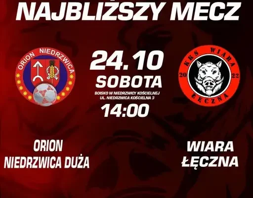 KKS Wiara Łęczna zagra na wyjeździe z Orionem Niedrzwica Duża w 11. kolejce
