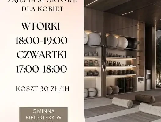 Zajęcia sportowe dla kobiet w Gminnej Bibliotece Publicznej w Ludwinie